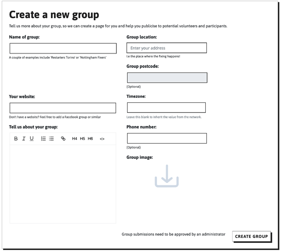 Create group form